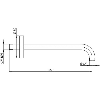 Держатель для верхнего душа Paini 50CR745T135BI хром