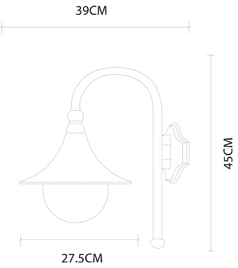 Светильник фасадный Arte Lamp MALAGA A1082AL-1BG 75Вт IP44 E27 СТАРАЯ МЕДЬ