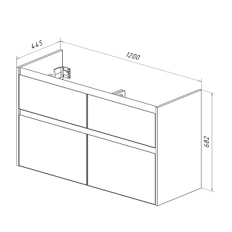 Тумба под раковину напольная LEMARK Combi LM03C125T-dub 45х120х68,2см