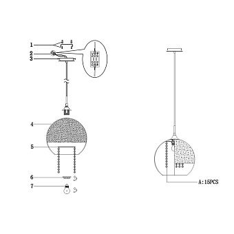 Светильник подвесной Maytoni Fermi P140-PL-170-1-N 60Вт E27