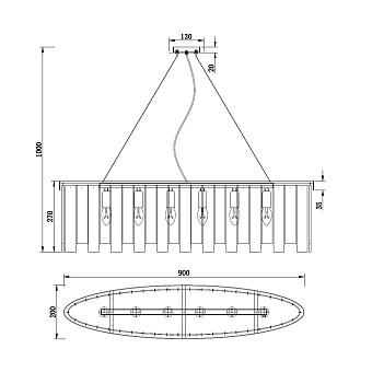 Люстра подвесная Stilfort Frostyle 2155/05/06P 40Вт 6 лампочек E14