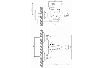 Смеситель для ванны ESKO PRAGUE PG 54 матовая бронза