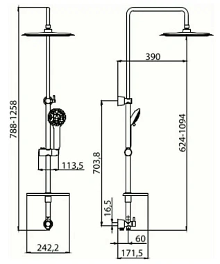 Душевая система LEMARK LM8802C хром