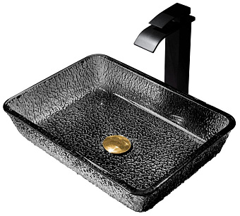 Раковина накладная Abber GLAS AK2313B 46х33см