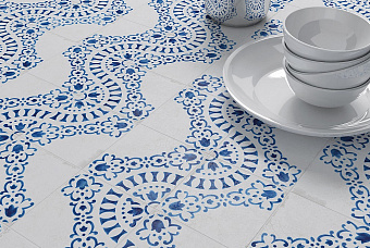 Матовый керамогранит WOW Blanc Et Bleu 108788 Antique Decor 18,5х18,5см 0,413кв.м.