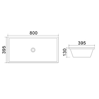 Раковина накладная Azario Trend AZ-4277 80х39,5см