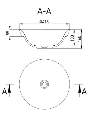 Раковина встраиваемая сверху SALINI MAREA 1802203MRF S-Stone матовая 41,5х41,5см