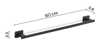 Полотенцедержатель Gedy Atena 4421/60(14) чёрный матовый 60см