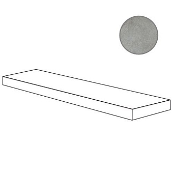 Плитка для ступеней ABK Atlantis PF60006521 Angolare Top Dx Grey Ret 120х32см 0,384кв.м. матовая