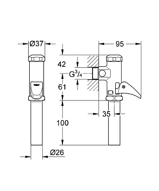 Сливной клапан GROHE 37139000 одинарная кнопка