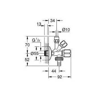 Вентиль запорный GROHE 22036000