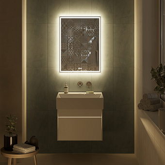 Тумба под раковину подвесная KERAMA MARAZZI Logica LO.60.2.WHT с подсветкой 46х60,5х40,3см