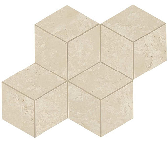 Керамическая мозаика Atlas Concord Италия MARVEL STONE AS2H Stone Cream Prestige Mosaico Esag. Lapp 30х35см 0,42кв.м.