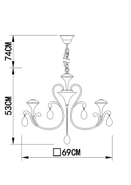 Люстра подвесная Arte Lamp MONTMARTRE A3239LM-6WH 40Вт 6 лампочек E14
