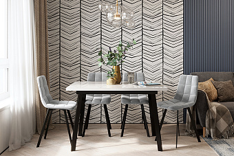 Кухонный стол раскладной AERO 80х120х76см закаленное стекло/сталь White Glass