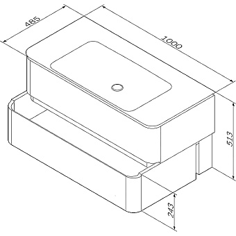 Тумба под раковину подвесная AM-PM Sensation M30FHX1002WG 48,5х100х51,5см