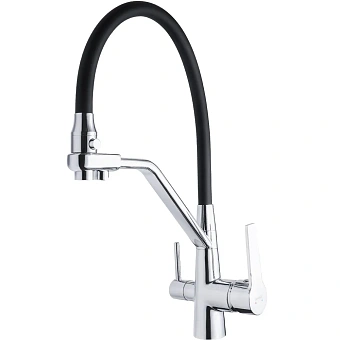 Смеситель для кухни Maxonor MN4460-17 гибкий излив чёрный