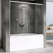 Стеклянная шторка на ванну Abber Schwarzer Diamant AG57160 140х160см