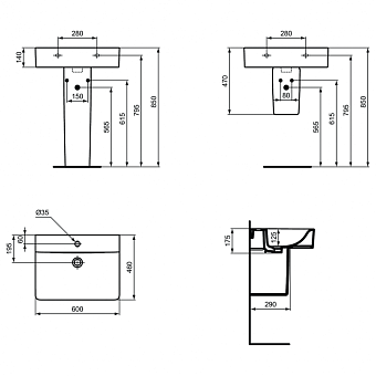 Раковина подвесная IDEAL STANDARD CONNECT E794501 60х46см
