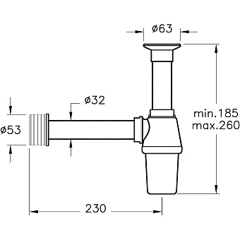 Сифон для раковины бутылочный VITRA A45109