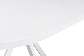Кухонный стол раскладной AERO 100х100х74см закаленное стекло/сталь White Glass