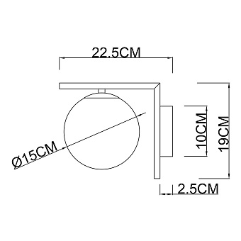 Светильник настенный Arte Lamp Bolla-unica A1924AP-1AB 40Вт E14