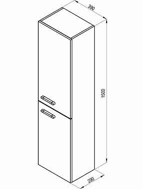 Пенал RAVAK Chrome X000000542 37х35х120см белый
