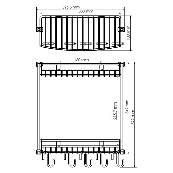 Полка в ванную прямоугольная WASSERKRAFT K-1422 2-ярусная 13х32,6см хром
