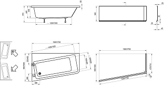Ванна акриловая RAVAK 10° C841000000 160х95см угловая
