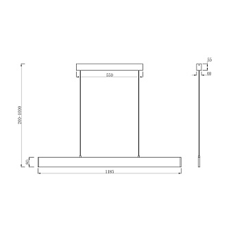 Светильник подвесной Maytoni Step P010PL-L30B4K 30Вт LED