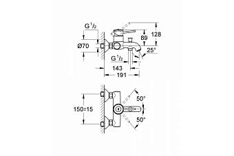 Смеситель для ванны GROHE BauClassic 32865000 хром