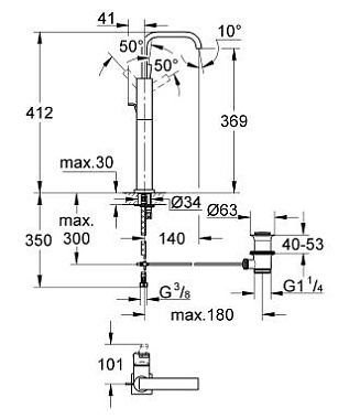 Смеситель для раковины GROHE Allure 32249000 хром