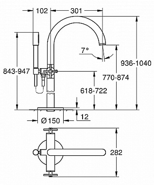 Смеситель для ванны GROHE Atrio New 25044AL3 хром