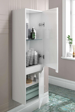 Пенал подвесной KERAMA MARAZZI Buongiorno Plus BGP.130.WHT 28х36,5х126,5см белый глянцевый/дуб кантри