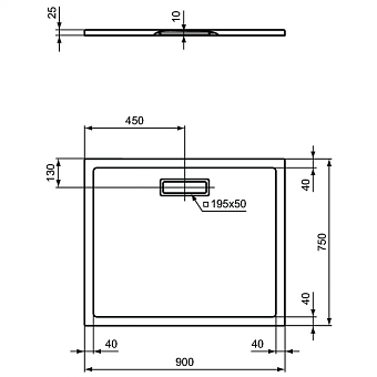 Душевой поддон IDEAL STANDARD ULTRAFLAT NEW T448001 75х90см