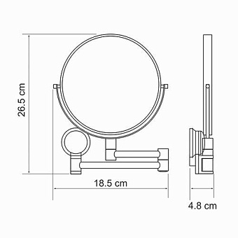 Косметическое зеркало WASSERKRAFT K-1000 27х20см хром с увеличением