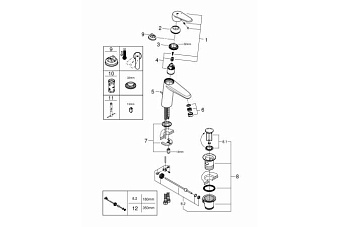 Смеситель для раковины GROHE Eurodisc Cosmopolitan 23448002 хром