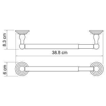 Полотенцедержатель WASSERKRAFT Ammer K-7000 K-7091 хром 32см