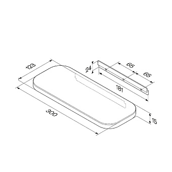 Полка в ванную AM-PM Func A8F37622-ярусная 12х30см чёрный