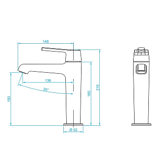 Смеситель для раковины RGW Shower Panels 511405301-04 SP-301B чёрный