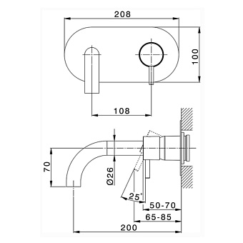 Смеситель для раковины Cisal Less New LN00551021 хром