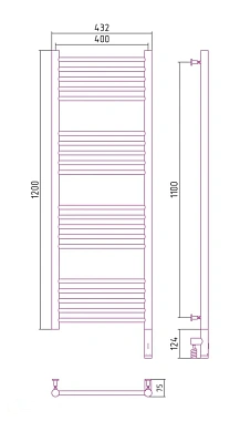 Полотенцесушитель СУНЕРЖА 15-5805-1240 Титаниум