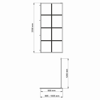 Перегородка для душа WASSERKRAFT Glan 66W44 200х100см стекло прозрачное