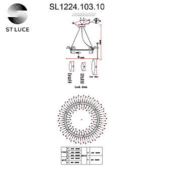 Люстра подвесная ST Luce LASTRA SL1224.103.10 600Вт 10 лампочек E14