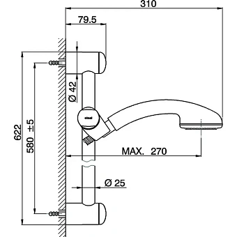 Душевой комплект Cisal Shower DS01030021 хром
