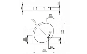 Душевой поддон RADAWAY Patmos 4S99155-05 90х90см
