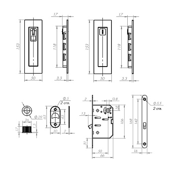 Комплект фурнитуры ARMADILLO URBAN SH011 URB SN-3 матовый никель