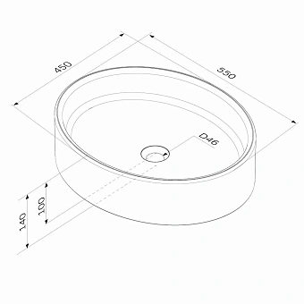 Раковина накладная AM-PM Func M8FWCC20550WG 55х45см
