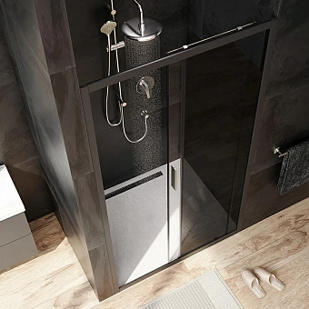 Душевая дверь AM-PM Gem Solo W90G-110-1-195BG 195х110см стекло тонированное