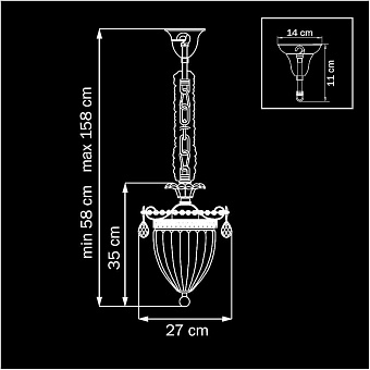 Светильник подвесной Lightstar Schon 790034 180Вт E14